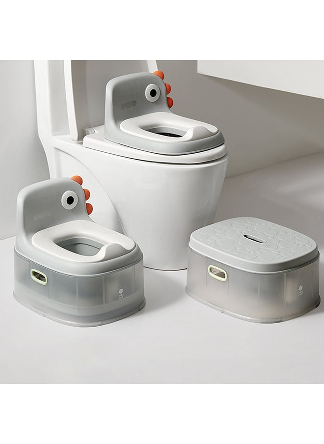 Babycare Babycare - 3-in-1 Non-Slip Toddler Potty Chair, Dino Design, Winter Gray, Safe Baby Potty Training Seat, BPA-Free, Leak-Proof, Easy Clean, Portable, Durable, Eco-Friendly, International Safety Approved  - Image 2