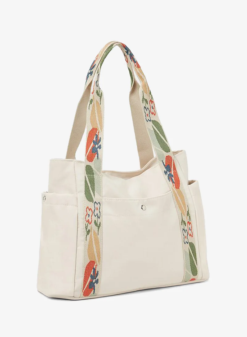 Styli Styli Printed Strap Shopper Bag