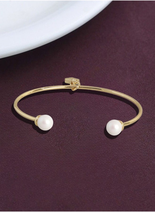 Just Peachy Just Peachy Women Gold-Plated Bangle-Style Bracelet, Elegant and Classic Design, Adjustable Fit, Hypoallergenic and Tarnish-Resistant, Premium Quality Jewelry  - Image 3