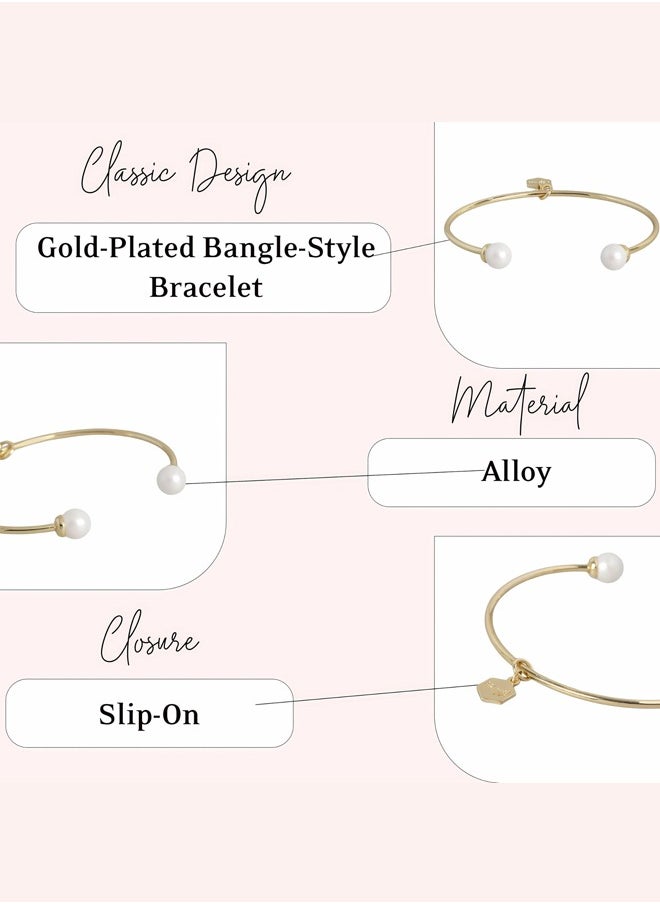 Just Peachy Just Peachy Women Gold-Plated Bangle-Style Bracelet, Elegant and Classic Design, Adjustable Fit, Hypoallergenic and Tarnish-Resistant, Premium Quality Jewelry  - Image 4