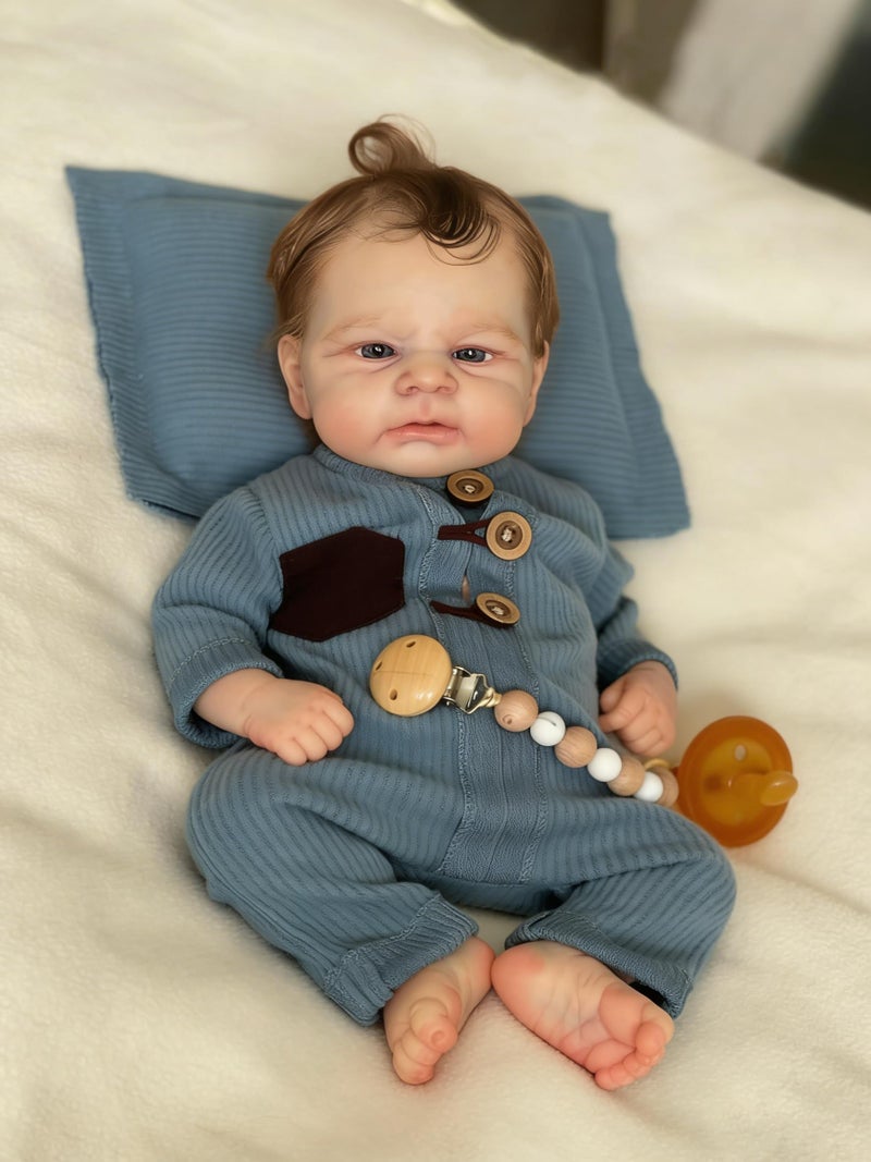 Anano Silicone Full Body Reborn Baby Dolls - 17 Inch Realistic Silicona Newborn Baby Doll, Real Life Silicone Full Body Babys Boys, Anatomically Correct Babies with Accessories, Set for Kids - Image 5