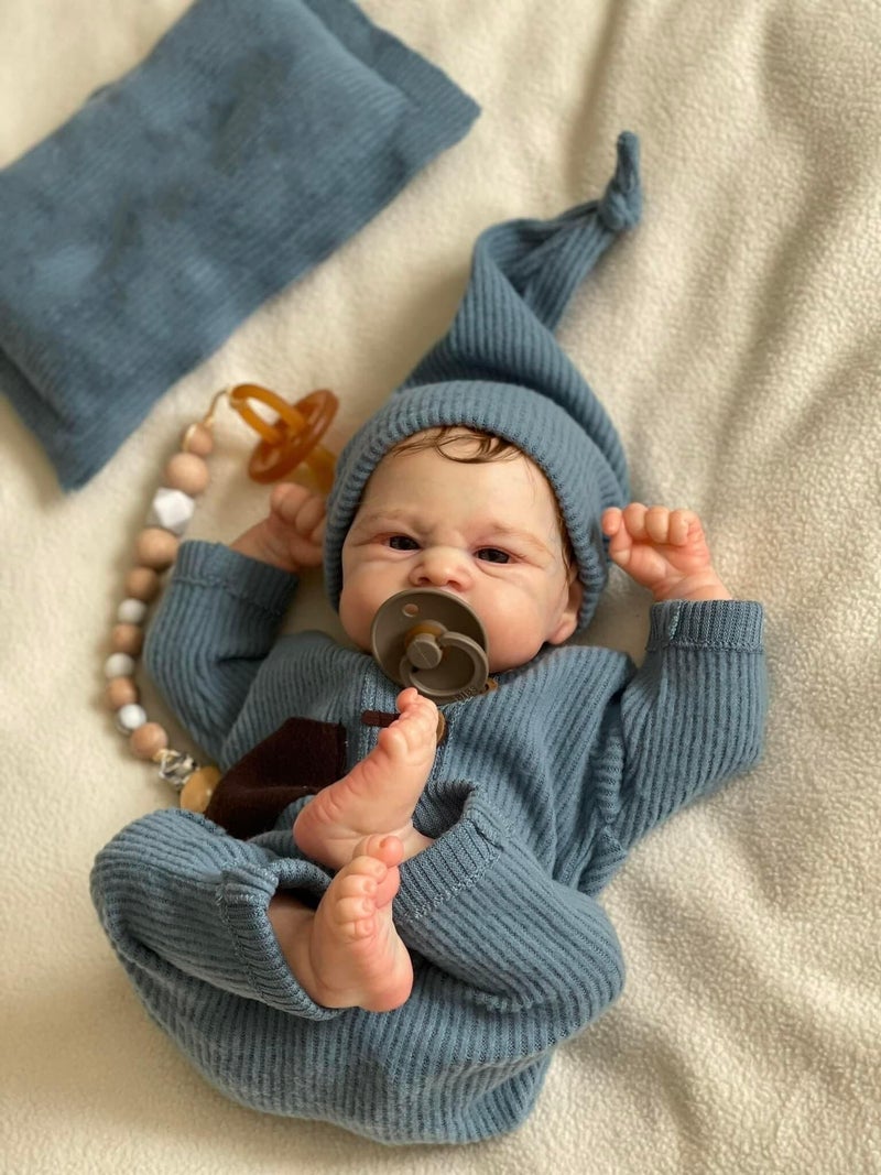 Anano Silicone Full Body Reborn Baby Dolls - 17 Inch Realistic Silicona Newborn Baby Doll, Real Life Silicone Full Body Babys Boys, Anatomically Correct Babies with Accessories, Set for Kids - Image 4