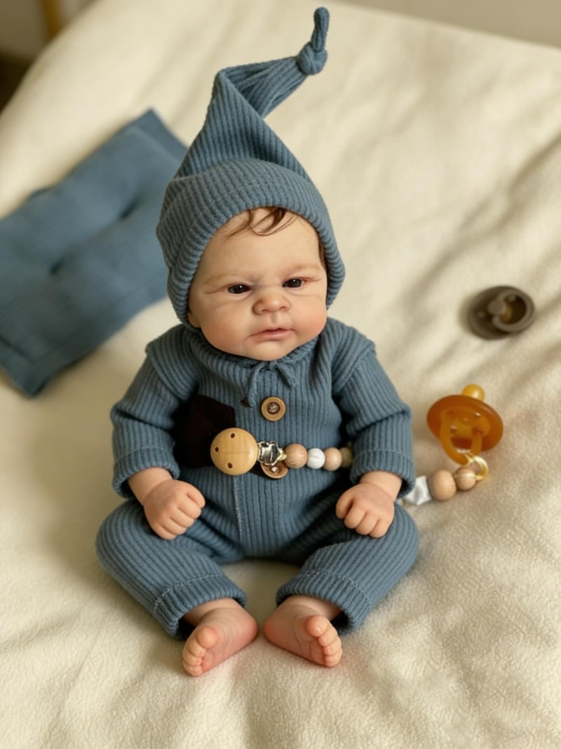 Anano Silicone Full Body Reborn Baby Dolls - 17 Inch Realistic Silicona Newborn Baby Doll, Real Life Silicone Full Body Babys Boys, Anatomically Correct Babies with Accessories, Set for Kids - Image 2