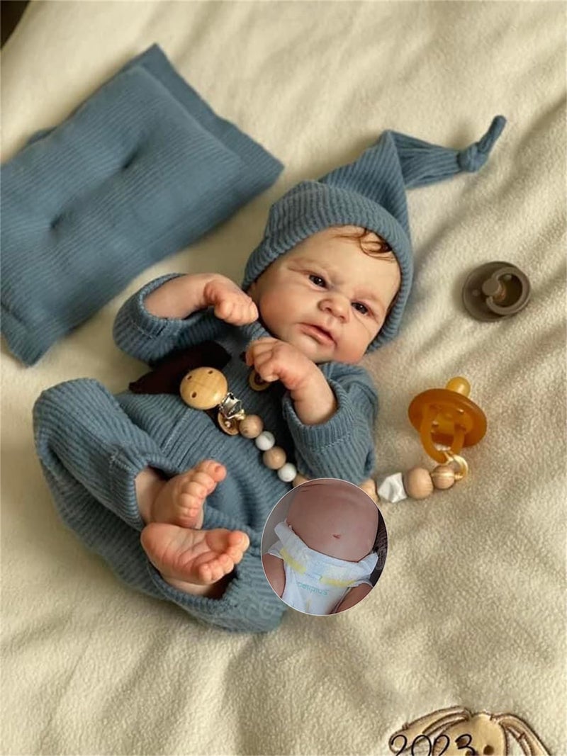 Anano Silicone Full Body Reborn Baby Dolls - 17 Inch Realistic Silicona Newborn Baby Doll, Real Life Silicone Full Body Babys Boys, Anatomically Correct Babies with Accessories, Set for Kids - Image 3