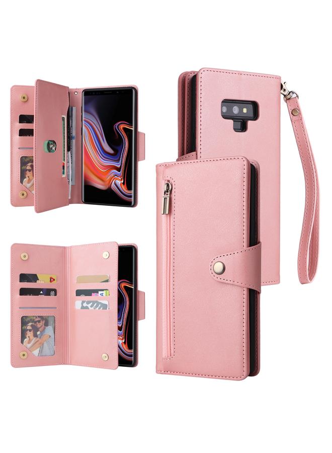 S-TOP Case For Samsung Galaxy Note9 Rivet Buckle 9 Cards Three Fold Leather Phone Case - Image 1