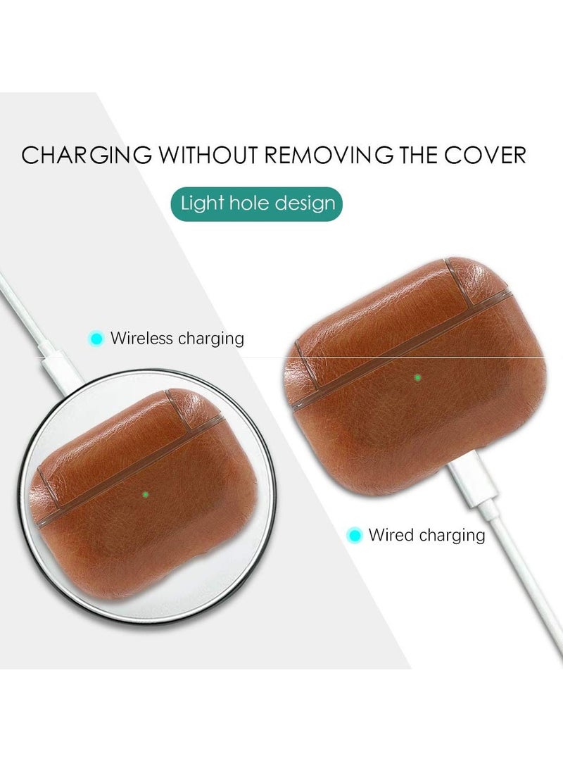 AirPods 4th Generation Case Leather Case, Compatible with AirPods 4 Gen (2024) (USB-C), Compatible with MagSafe, Drop Protection Cover with Lanyard, Orbit Hybrid Case, Brown - Image 2