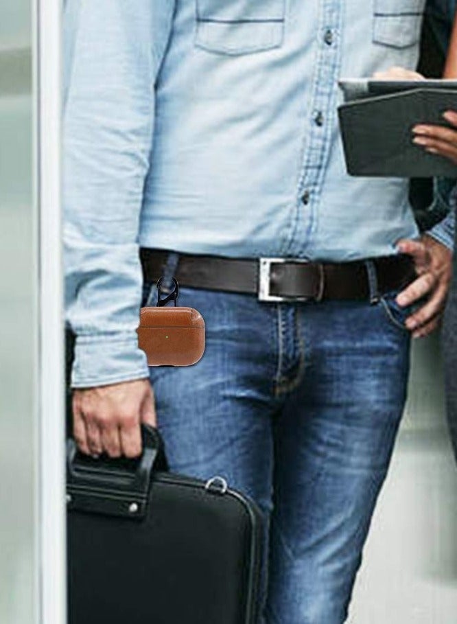 AirPods 4th Generation Case Leather Case, Compatible with AirPods 4 Gen (2024) (USB-C), Compatible with MagSafe, Drop Protection Cover with Lanyard, Orbit Hybrid Case, Brown - Image 4