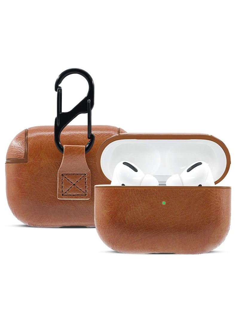 AirPods 4th Generation Case Leather Case, Compatible with AirPods 4 Gen (2024) (USB-C), Compatible with MagSafe, Drop Protection Cover with Lanyard, Orbit Hybrid Case, Brown - Image 3