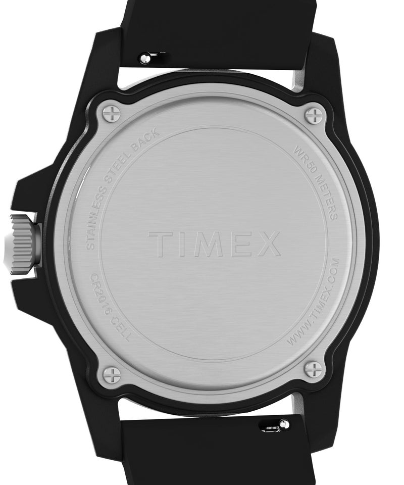 TIMEX ساعة تيمكس للرجال 42 مم - حزام أسود قرص أسود علبة سوداء - Image 4