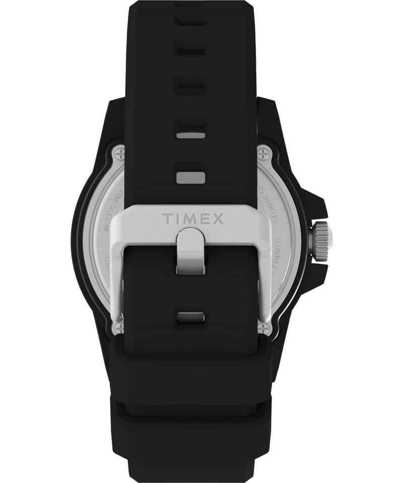 TIMEX ساعة تيمكس للرجال 42 مم - حزام أسود قرص أسود علبة سوداء - Image 3
