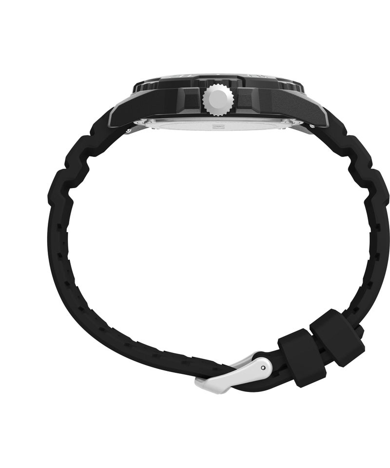 TIMEX ساعة تيمكس للرجال 42 مم - حزام أسود قرص أسود علبة سوداء - Image 2