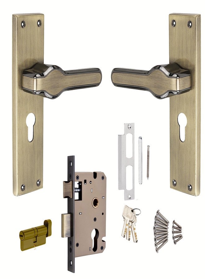 Atom 8 Inch Heavy Duty Mortise Door Lock with One-Sided Key for Bedroom, Living Room, Main Door, Brass Antique Finish | 3 Keys | Lockset for House Hotel Office (O67CYOSK) - Image 4