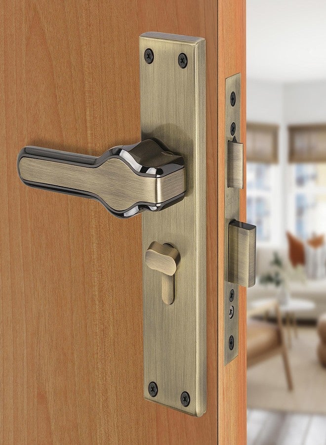 Atom 8 Inch Heavy Duty Mortise Door Lock with One-Sided Key for Bedroom, Living Room, Main Door, Brass Antique Finish | 3 Keys | Lockset for House Hotel Office (O67CYOSK) - Image 2
