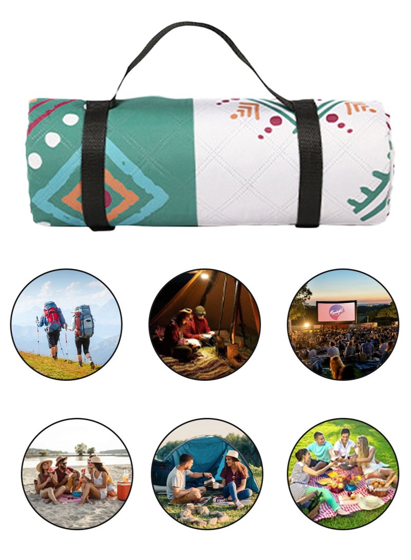 200*200cm Camping Blanket, Picnic Blanket for 6-8 People, Extra Large Picnic Mat, Portable Camping Mat, Foldable Waterproof Beach Mat with Carry Strap For Camping, Beach, Grass, Indoors - Image 5