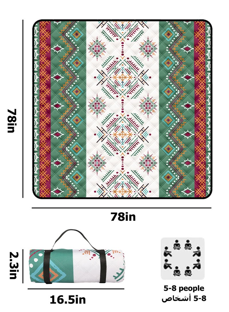 200*200cm Camping Blanket, Picnic Blanket for 6-8 People, Extra Large Picnic Mat, Portable Camping Mat, Foldable Waterproof Beach Mat with Carry Strap For Camping, Beach, Grass, Indoors - Image 2