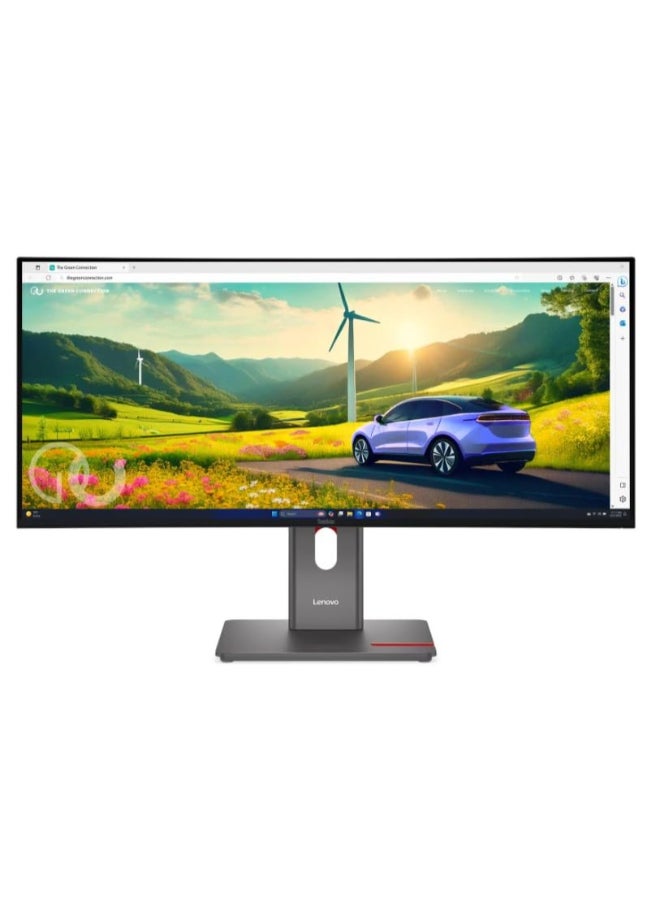 Lenovo ThinkVision P34wd-40 Curved Computer Monitor 34-inch 2k WQHD 3440x1440, IPS Panel Technology, 1.07 Billion Color Support, KVM Switch, Ethernet (RJ-45) port, USB-C 3.1 support Power delivery up to 140W, 3-Way Adjustable Stand - Black Black - Image 1