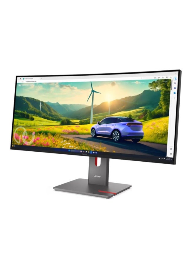 Lenovo ThinkVision P34wd-40 Curved Computer Monitor 34-inch 2k WQHD 3440x1440, IPS Panel Technology, 1.07 Billion Color Support, KVM Switch, Ethernet (RJ-45) port, USB-C 3.1 support Power delivery up to 140W, 3-Way Adjustable Stand - Black Black - Image 2