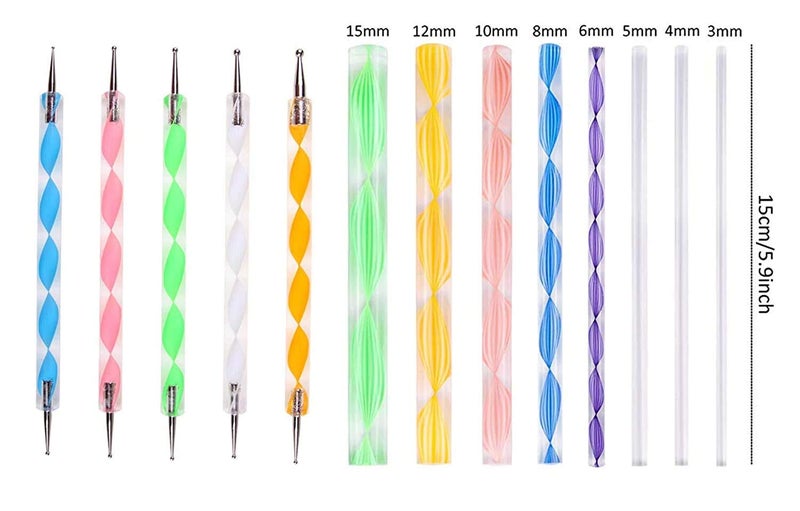 Definite مجموعة أدوات أكريليك لرسم الماندالا بنقاط مصممة من 8 قطع وأداة ماندالا و5 أدوات نقاط (عبوة من 13 أداة) - Image 2