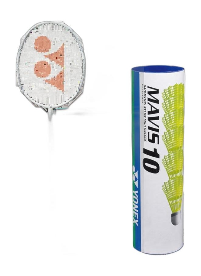 Yonex Nanoflare Nextage White Gray- 4U5 + Mavis 10 Yellow Middle1*6 Pack  - Image 1