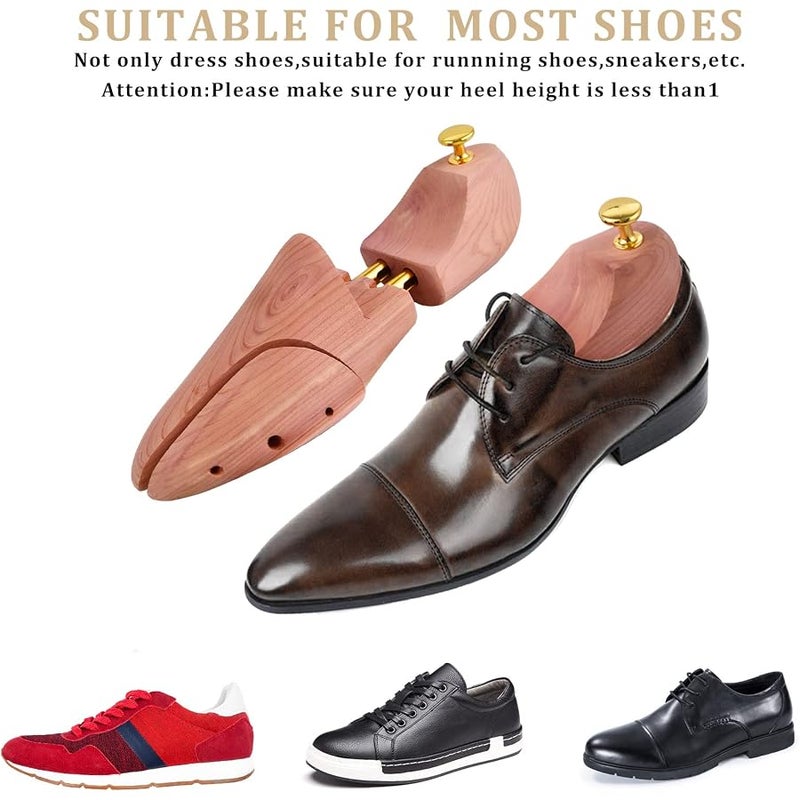 Cedar Shoe Tree for Men Women Red Cedar Wooden Shoe Trees with Twin Tubes - Image 2