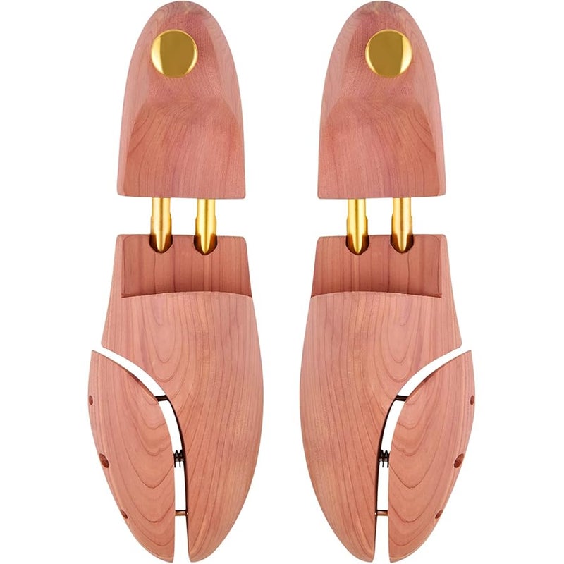 Cedar Shoe Tree for Men Women Red Cedar Wooden Shoe Trees with Twin Tubes - Image 1