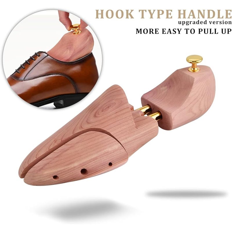 Cedar Shoe Tree for Men Women Red Cedar Wooden Shoe Trees with Twin Tubes - Image 4
