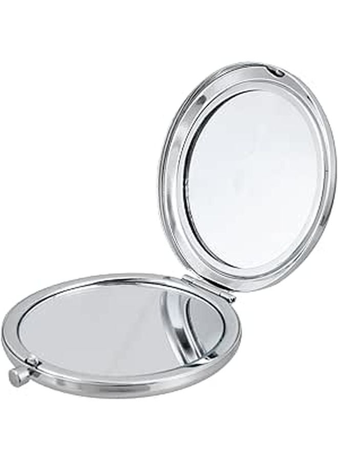 Double Sided Round Compact Makeup Mirror Portable For Vanity And Bags - Image 1
