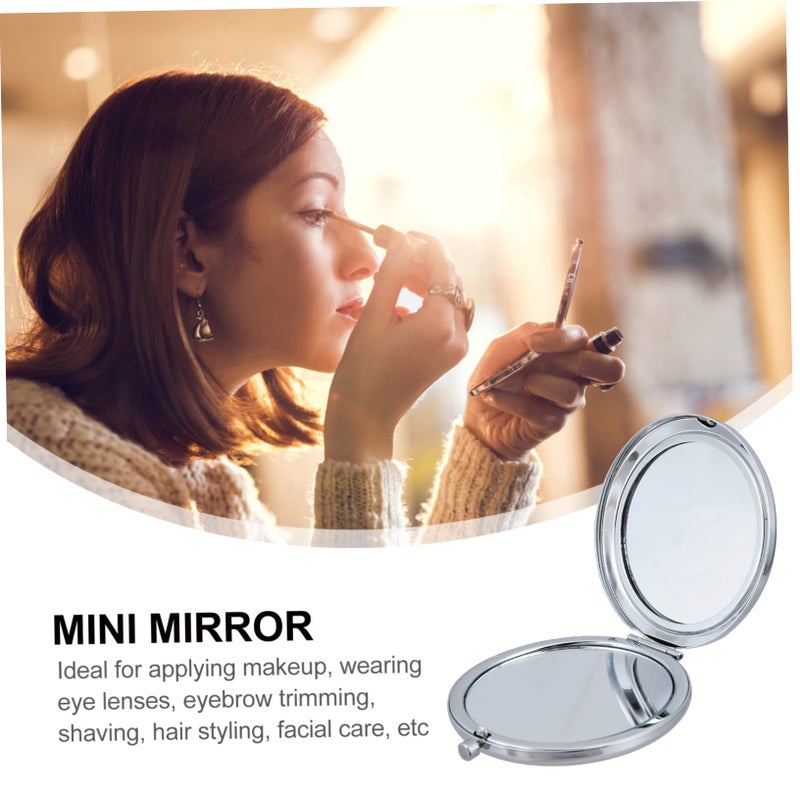 Double Sided Round Compact Makeup Mirror Portable For Vanity And Bags - Image 3