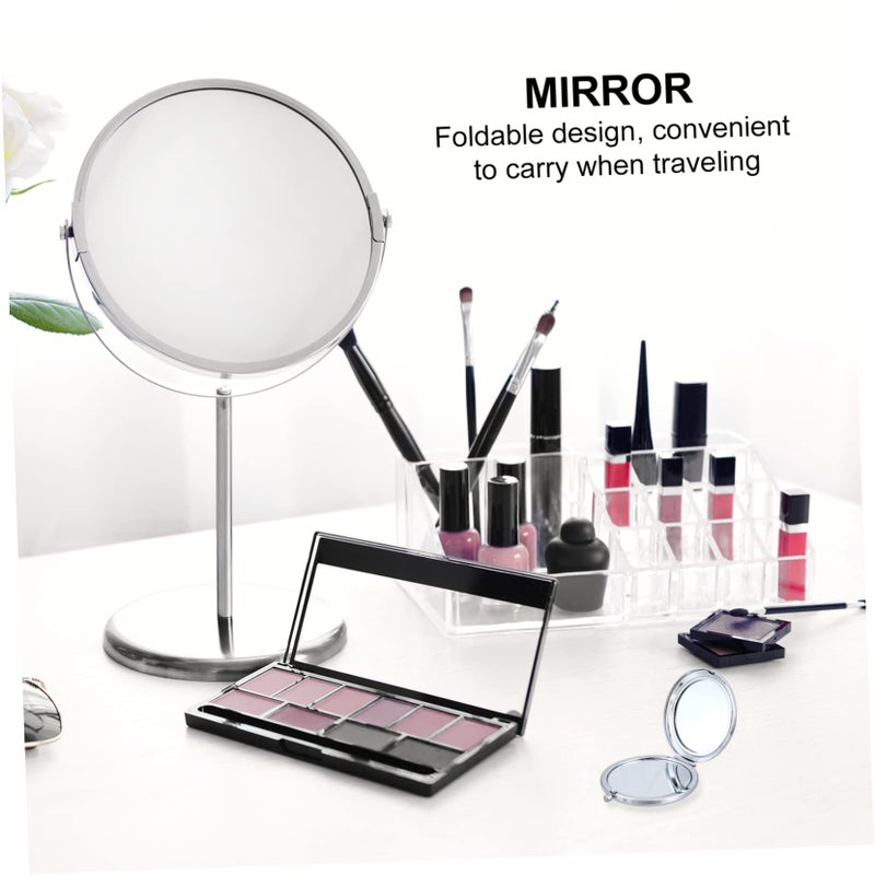 Double Sided Round Compact Makeup Mirror Portable For Vanity And Bags - Image 4