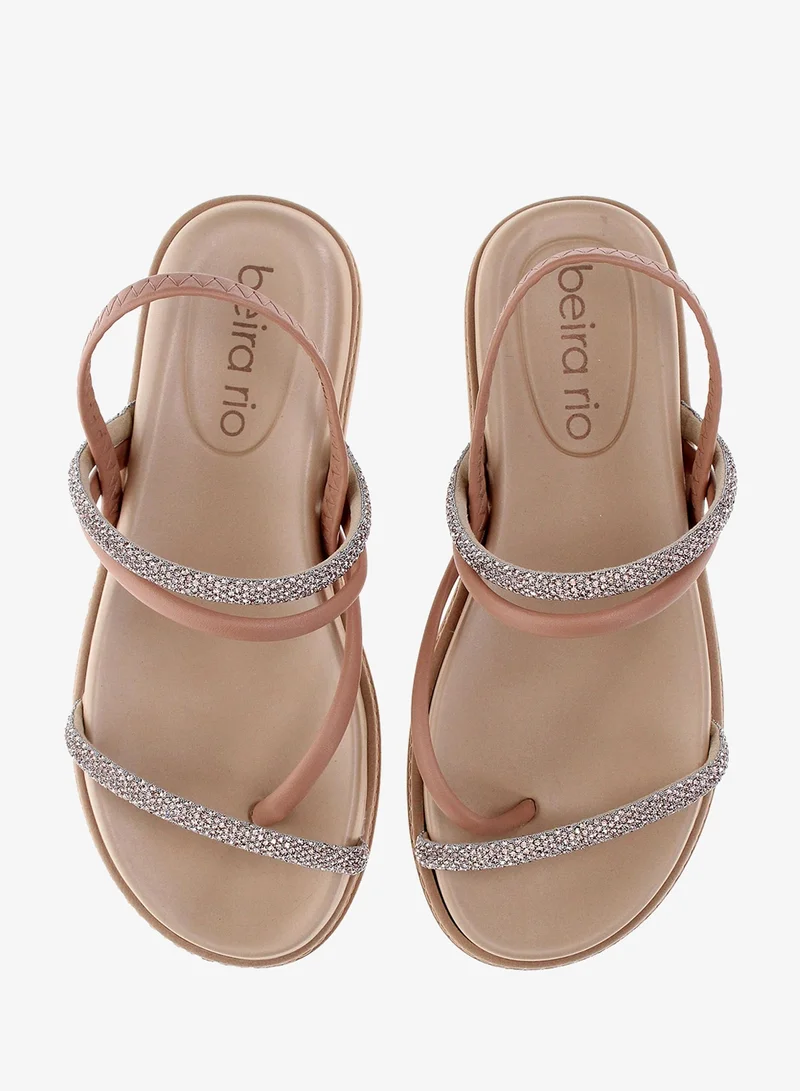 Beira Rio Beige Sandals with Back Strap for Women – Comfortable Slingback Sandals for Girls for Women | Best Price UAE