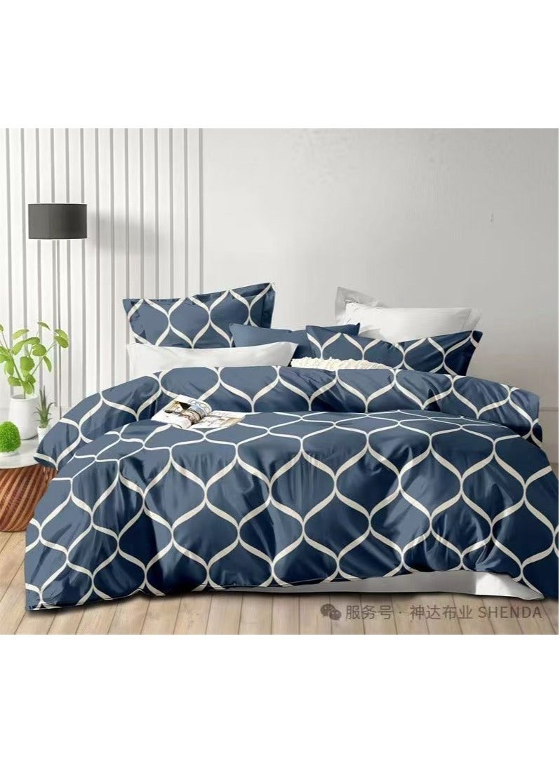 AL RAID King Size Duvet Cover Set - 6 PCS Bedding Set Premium Microfibre Cotton Cooling Bed Sheet Set - Deep Pocket Duvet Cover - Zipper Closure Fitted Bed Sheet and 4 Soft and Breathable Pillowcases