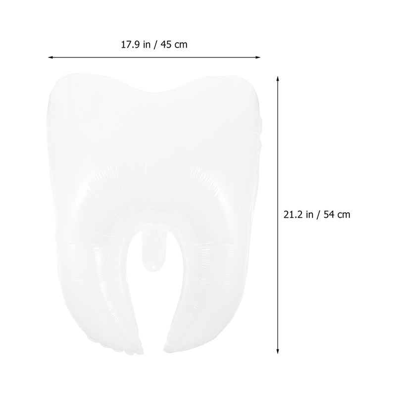 2pcs White Tooth Balloons 2pcs Shaped Balloons Graduation Baby Shower Party Balloons For Tooth Clinic Teeth Theme Party Supplies - Image 3