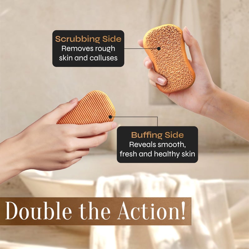 FACON FacÃ³n Pumice Stone for Feet Callus Remover - Terra-Cotta Foot Scrubber with 2 Sides, 100% Pure Natural Foot Pumice Stone, Pedicure Pumice Stone Scrubber, Foot Exfoliator, Removes Calluses & Dead Skin - Image 3