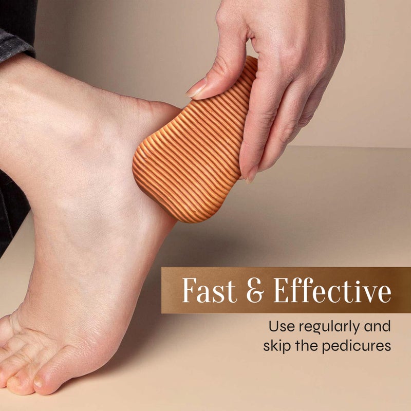 FACON FacÃ³n Pumice Stone for Feet Callus Remover - Terra-Cotta Foot Scrubber with 2 Sides, 100% Pure Natural Foot Pumice Stone, Pedicure Pumice Stone Scrubber, Foot Exfoliator, Removes Calluses & Dead Skin - Image 5