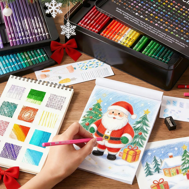 Shuttle Art 180 Coloring Pencils for Adults, Soft Core Coloring Pencils Set with 4 Sharpeners, Professional Color Pencils for Artists Kids Adults Sketching and Drawing - Image 4