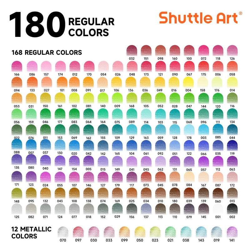 Shuttle Art 180 Coloring Pencils for Adults, Soft Core Coloring Pencils Set with 4 Sharpeners, Professional Color Pencils for Artists Kids Adults Sketching and Drawing - Image 2