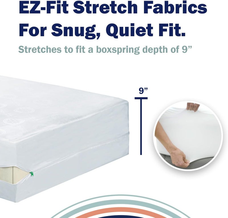 CleanRest PRO Box Spring Encasement - Ultimate Defense Against Allergens, Dust Mites, and More - Water Resistant, MicronOne Allergen Barrier, Zip-N-Click (Queen) - Image 5