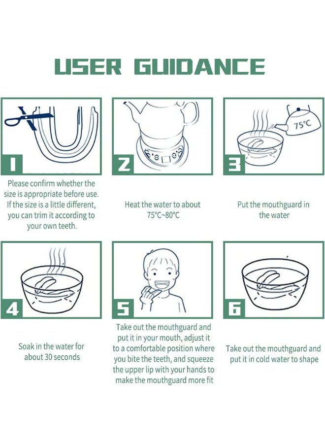 شابية واقي فم سليم فيت، للبالغين والصغار، واقي فم مع حافظة للملاكمة وكرة السلة واللاكروس وكرة القدم وفنون القتال المختلطة والهوكي وجميع الرياضات التي تتطلب التلامس الجسدي (للبالغين من 12 عامًا فأكثر، أنياب سوداء) - Image 4