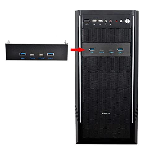 chenyang 5.25" Front Panel CD-ROM Bay USB 3.0 & USB-C HUB 4 Ports Motherboard Adapter - Image 4