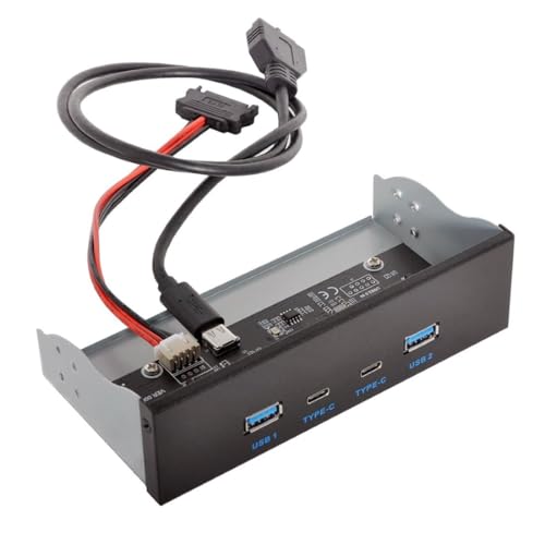chenyang 5.25" Front Panel CD-ROM Bay USB 3.0 & USB-C HUB 4 Ports Motherboard Adapter - Image 1
