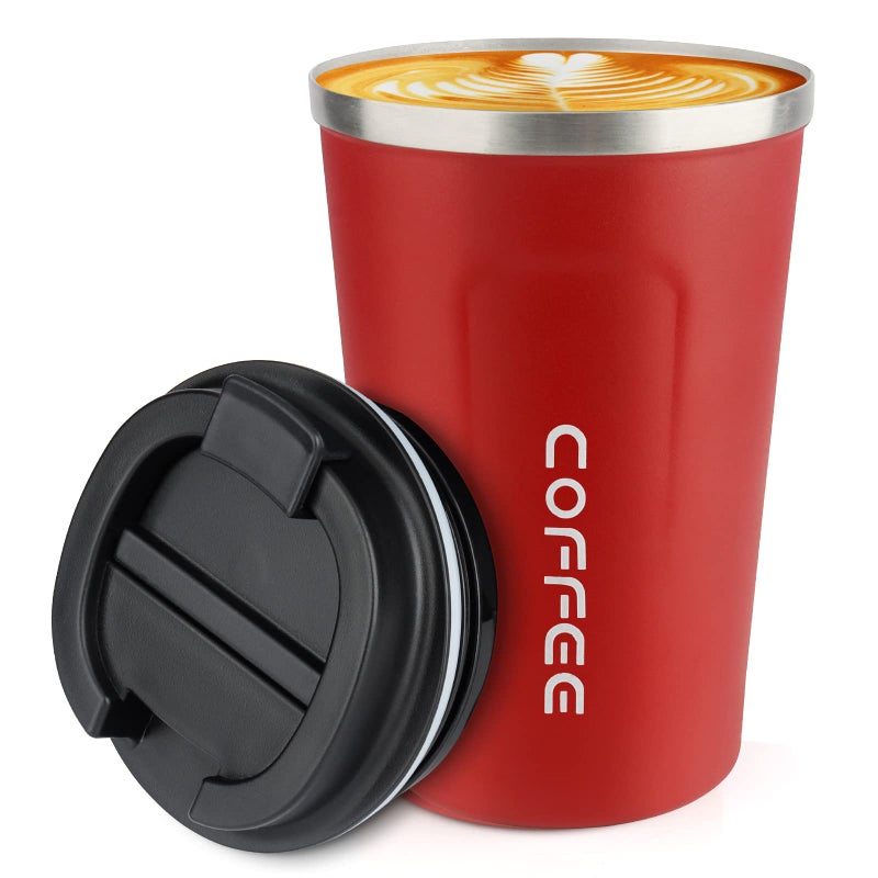 12 oz Stainless Steel Vacuum Insulated Tumbler  Coffee Travel Mug Spill Proof with Lid  Thermos Cup for Keep HotIce CoffeeTea and Beer Red