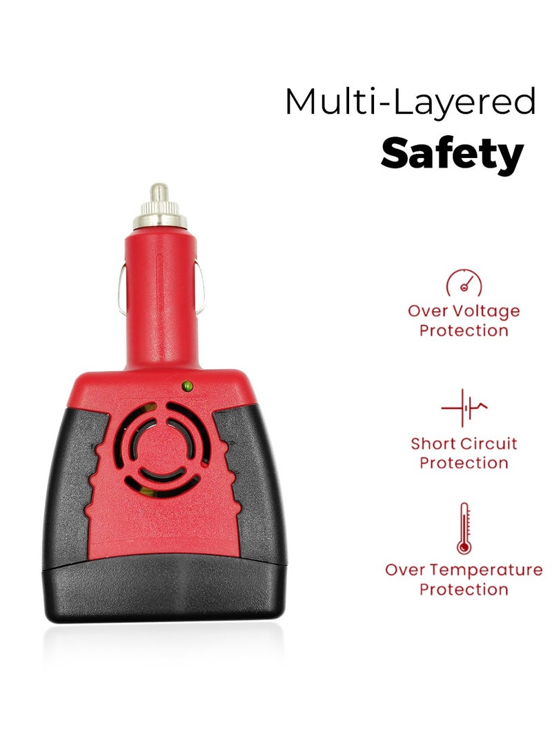 DLC Car Inverter Adapter 150W with USB 5V Charging Port Power Inverter DC 12V to AC 220V  - Image 3