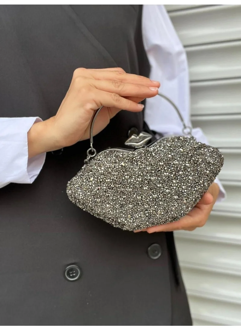 Çanta Trend Bag Trend Crystal Stone Long and Handle Evening Bag (Phone Does Not Fit)