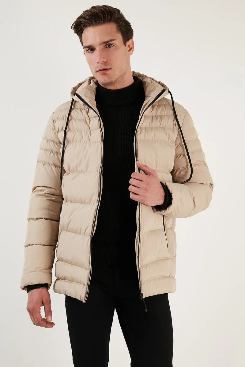 Buratti Water Repellent Slim Fit Cold and Wind Resistant Hooded Puffer Coat Men's Coat 649005
