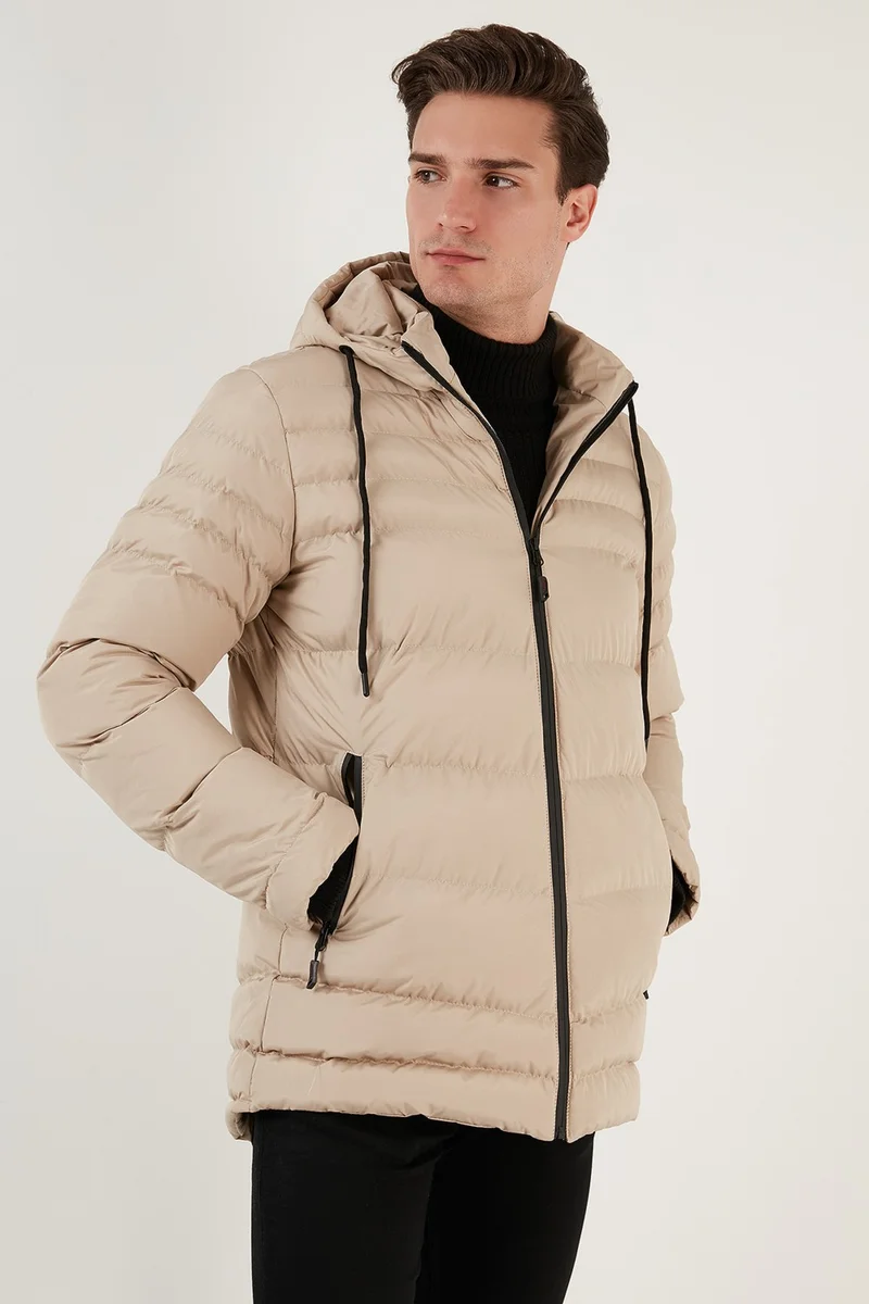 Buratti Water Repellent Slim Fit Cold and Wind Resistant Hooded Puffer Coat Men's Coat 649005