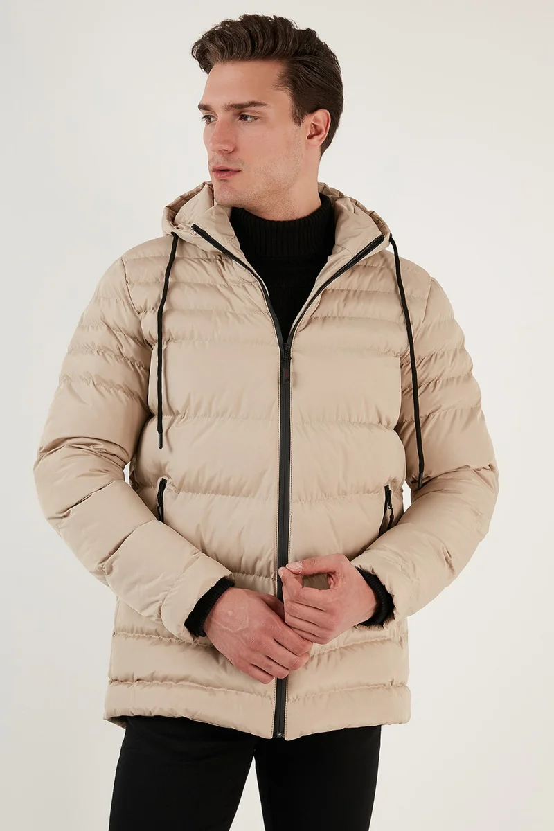 Buratti Water Repellent Slim Fit Cold and Wind Resistant Hooded Puffer Coat Men's Coat 649005
