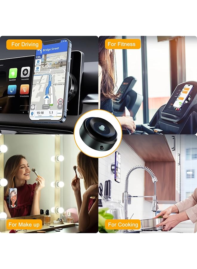 Excefore Magnetic Car Suction Cup Holder Mount,360 Rotation Magnetic Car Cell Phone Holder,Suction Cup Car Phone Mount,Universal Adjustable Windshield Dashboard Mobile Phone Holder (Dark-Green) - Image 4