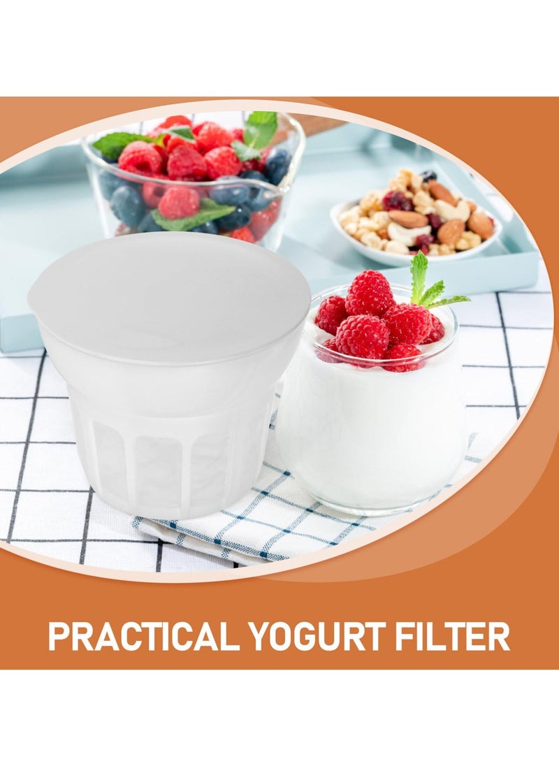 Yogurt Strainer, Yogurt Strainer with Lid, Fine Mesh Yogurt Filter, Reusable Kitchen Tools Homemade, Colander Whey Separator, for Filtering Juice Honey, Milk