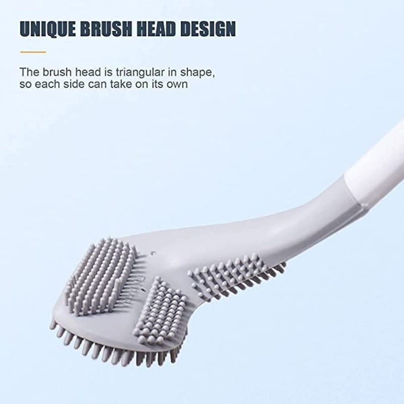 Rokzo Toilet Brush 360 Golf Toilet Brush Holder Set,Flexible Silicone Long Handled Toilet Bowl Cleaning Brush - Image 5