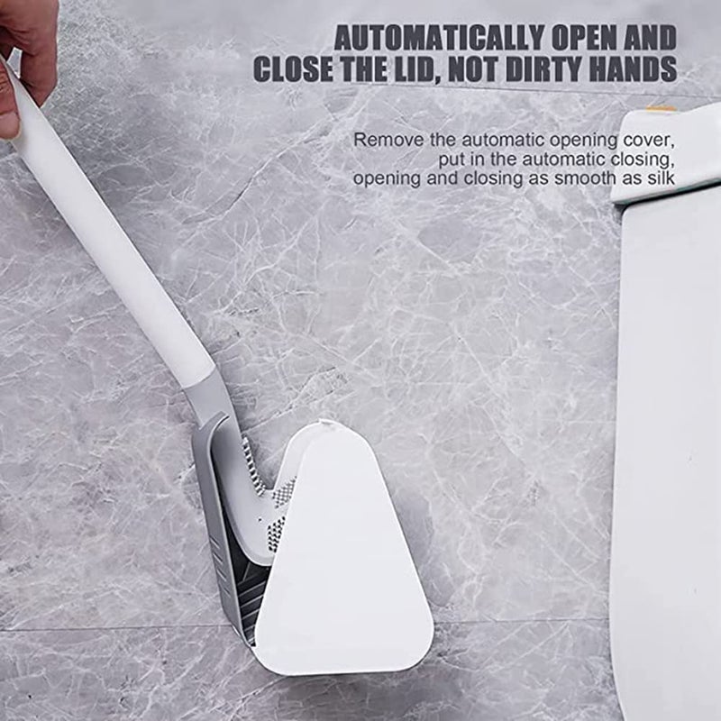 Rokzo Toilet Brush 360 Golf Toilet Brush Holder Set,Flexible Silicone Long Handled Toilet Bowl Cleaning Brush - Image 3